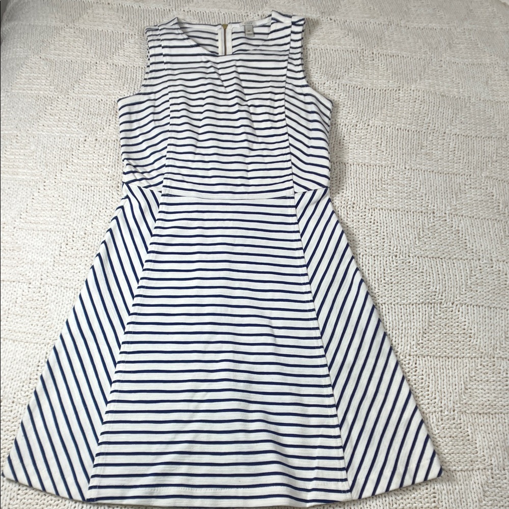 J.Crew Striped Ponte Zip Back A-Line Dress.